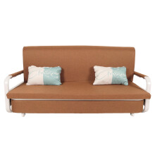 Divano letto MCW-M83, sofà, funzione letto box superficie sdraiata, 190x185cm ~ stoffa/tessuto marrone