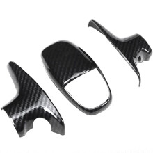 Embellecedor de la Cubierta de la Perilla de Cambio de Marchas del Coche ABS de Fibra de Carbono Negra para  Challenger Charger 2015-2020,