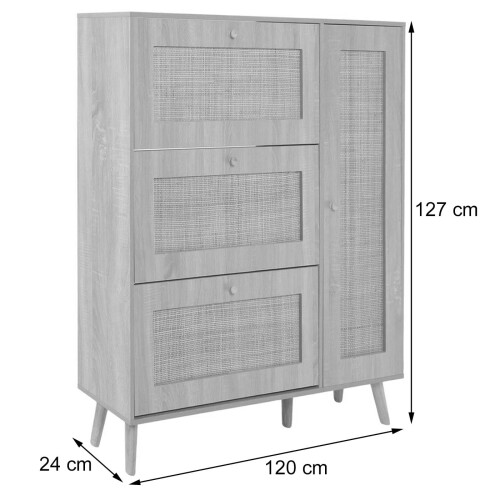 Meuble à chaussures en rotin MCW-M37 2