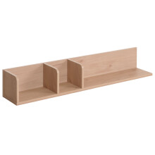 Mensola ripiano a muro MCW-M48, pensile in legno scaffale sospeso, 3 scomparti legno di mango 20x120x21cm ~ beige