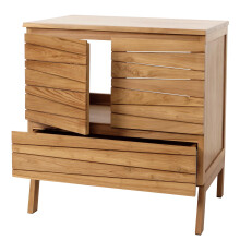 Teak-Waschbeckenunterschrank MCW-M73, Waschtisch Schrank, hochwertiges B-Grade-Teak (Kernholz, 20-30 Jahre), 87x81x56cm