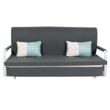Divano letto MCW-M83, sofà, funzione letto box superficie sdraiata, 190x185cm ~ stoffa/tessuto grigio scuro