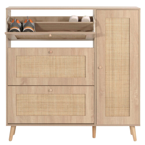 Meuble à chaussures en rotin MCW-M37 1