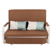 Divano letto MCW-M83, sofà, funzione letto box superficie sdraiata, 130x185cm ~ stoffa/tessuto marrone