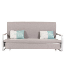 Divano letto MCW-M83, sofà, funzione letto box superficie sdraiata, 190x185cm ~ stoffa/tessuto grigio chiaro