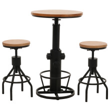 Set table de bar + 2x tabourets de bar MCW-N17