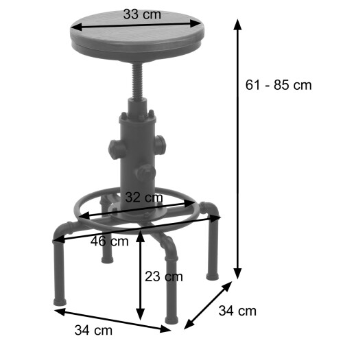 Tabouret de bar MCW-N23 (lot de 2) 2