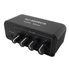 AU-402RCA Stereo-Audiomischer, Mehrkanal-Audioquelle, Nachhall, LautstäRkeregler, 3,5-Mm-KopfhöRertreiber, 4 EingäNge