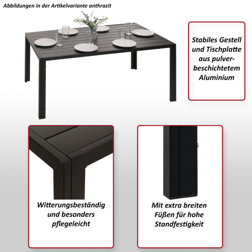 Table à manger en aluminium MCW-N40 2