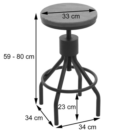 Tabouret de bar MCW-N17 (lot de 2) 2