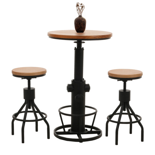 Set table de bar + 2x tabourets de bar MCW-N17 1