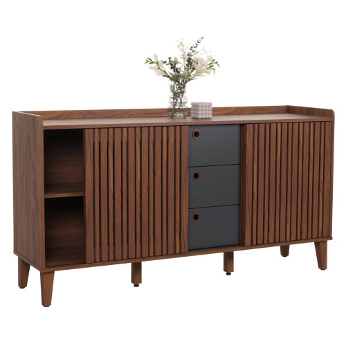 Sideboard MCW-M48, Kommode, Schiebetür Staufach, MDF 81x150x40cm 1