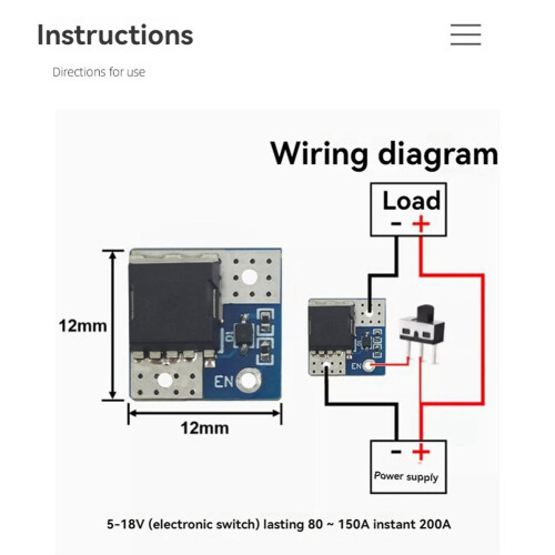 5-18V  High Power MOS Trigger  Drive Module 200A Max FET PWM Reglerad Electronic  Control Board 2