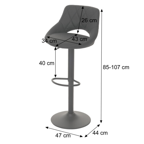 Lot de 2 tabourets de bar MCW-N64 2