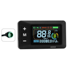 LCD-GD02 LCD-Anzeige für Elektrofahrräder, Armaturenbrett, Anzeigefeld 24 V, 36 V, 48 V, 52 V, 60 V für Elektroroller, 5-Polig