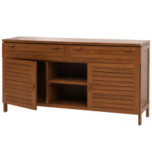 Teak-Waschbeckenunterschrank MCW-M87, Waschtisch Schrank, hochwertiges B-Grade-Teak (Kernholz, 20-30 Jahre), 80x150x40cm