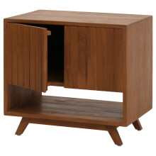 Mobile lavabo in teak MCW-M92, mobile lavandino bagno, teak di qualità B (durame, 20-30 anni), 61x65x40cm