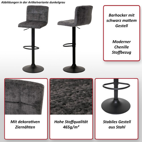 Tabouret de bar MCW-G87 (lot de 2) 2