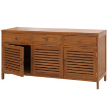 Teak-Badezimmerkommode MCW-M90, Badschrank Waschtisch, hochwertiges B-Grade-Teak (Kernholz, 20-30 Jahre), 81x155x50cm