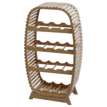 Étagère à vin en bambou MCW-N85, porte-bouteilles pour 14 bouteilles, certifiée FSC 85x46x25 cm
