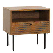 Nachttisch MCW-N78, Nachtschrank, Schublade, skandinavischer Stil Metall Holz Melamin MVG 50x40x50cm