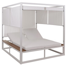 Aluminium Lounge-Gartenliege MCW-M63b, XL Sonnenliege Daybed, 10cm-Polster 200cm