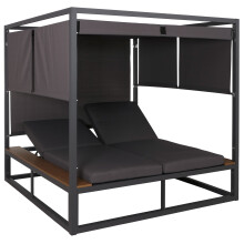 Aluminium Lounge-Gartenliege MCW-M63b, XL Sonnenliege Daybed, 10cm-Polster 200cm