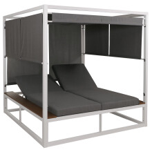 Aluminium Lounge-Gartenliege MCW-M63b, XL Sonnenliege Daybed, 10cm-Polster 200cm