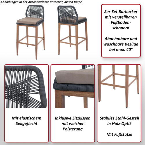 Tabouret de bar MCW-O21 (lot de 2) 2