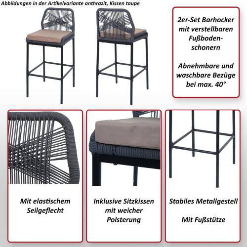 Tabouret de bar MCW-O21 (lot de 2) 2