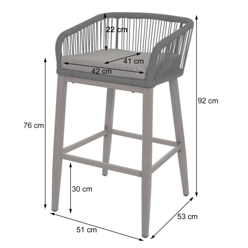 Tabouret de bar MCW-O22 (lot de 2) 2