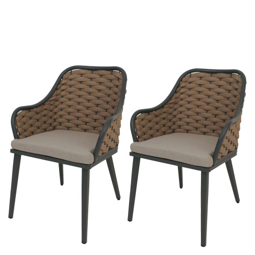 Chaise de jardin MCW-O16 (lot de 2)