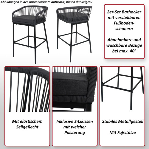 Tabouret de bar MCW-O22 (lot de 2) 2