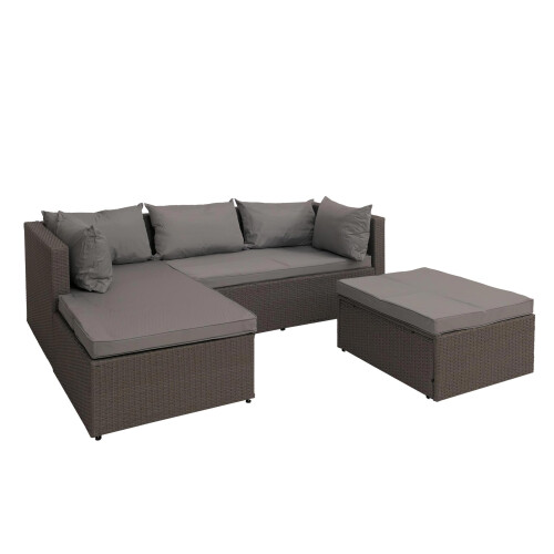 Poly-Rattan Garnitur MCW-O46, Balkon-/Garten-/Lounge-Set Sofa Sitzgruppe