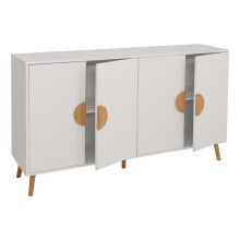 Sideboard MCW-N89, Kommode Schrank Highboard Anrichte, 3D-Design Melamin Holz, 88x150x40cm