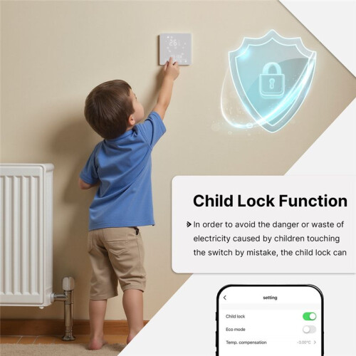 Tuya WiFi Matter Thermostat Boiler Heating Temperature Controller Support APP Remote Control Alexa Voice Control White 1