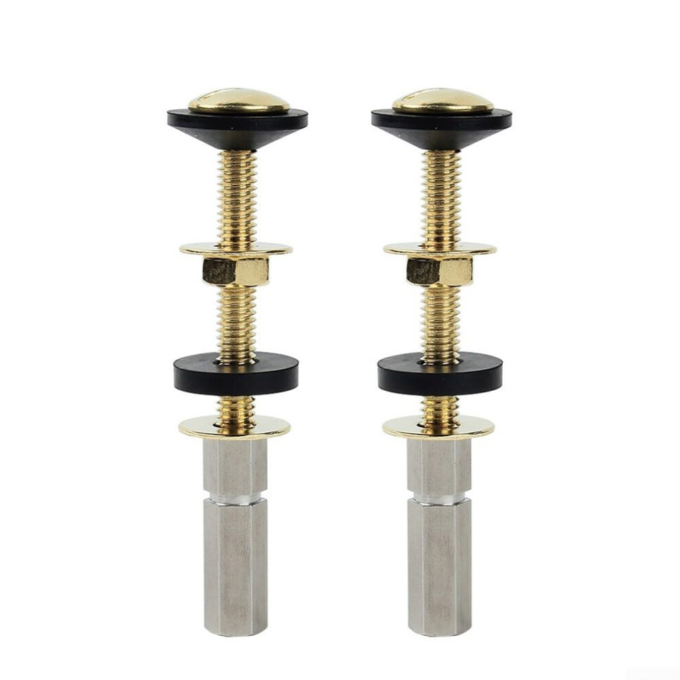Toilet Tank To Bowl Bolts Set 2Pack Brass Screws And Nuts, Fits Standard Toilets, Corrosion Resistant, Closecoupling 9347817194715