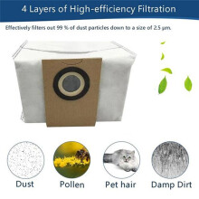 10 St Non Woven Dammpåse för Alpha 2 Pro Robotdammsugare Ersättningstillbehör Soppåse