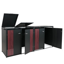 4er-Mülltonnenverkleidung MCW-O67, Mülltonnenbox mit Deckel, Metall 122x264x84cm 104kg