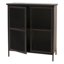 Comò da farmacia MCW-O79, armadio alto con scomparti, credenza look vintage shabby 94x80x35 cm, effetto metallico
