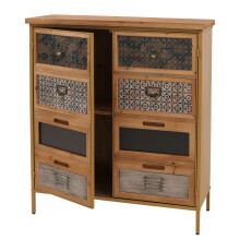 Apothekerkommode MCW-O79, Schrank Highboard Staufächer, Vintage Shabby-Look 94x80x35cm, blau
