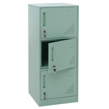 Armadietto MCW-P63, con serratura, armadio ufficio faldoni documenti, con 3 ante, 90x38x45cm, acciaio ~ verde chiaro