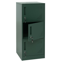 Armadietto MCW-P63, con serratura, armadio ufficio faldoni documenti, con 3 ante, 90x38x45cm, acciaio ~ verde