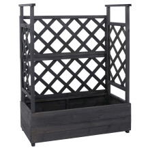 Hochbeet MCW-P67, Pflanz-/Blumenkasten Pflanzkübel Rankgitter Rankhilfe Spalier Holz MVG 114x85x44cm