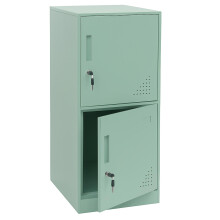 Armadietto MCW-P63, con serratura, armadio ufficio faldoni documenti, con 2 ante, 90x38x45cm, acciaio ~ verde chiaro