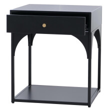 Nachttisch MCW-O88, Kommode Beistelltisch Nachtschrank Nachtkasten, Schublade Metall 50x43x41cm