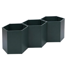 3er-Set Hochbeet MCW-P64, Metallhochbeet Gemüse-/Pflanzbeet Blumenkasten Pflanzkübel Stahl 77x264x100cm