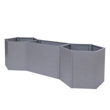 3er-Set Hochbeet MCW-P64, Metallhochbeet Gemüse-/Pflanzbeet Blumenkasten Pflanzkübel Stahl 77x286x88cm