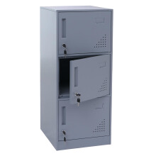 Spind MCW-P63, Schließfach Wertfachschrank Schließfachschrank 3 Türen, 90x38x45cm Stahl