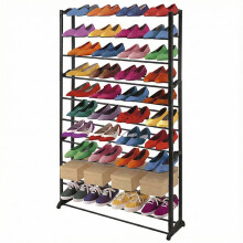 Étagère à chaussures, plastique, traverses métalliques, pour 40 paires de chaussures